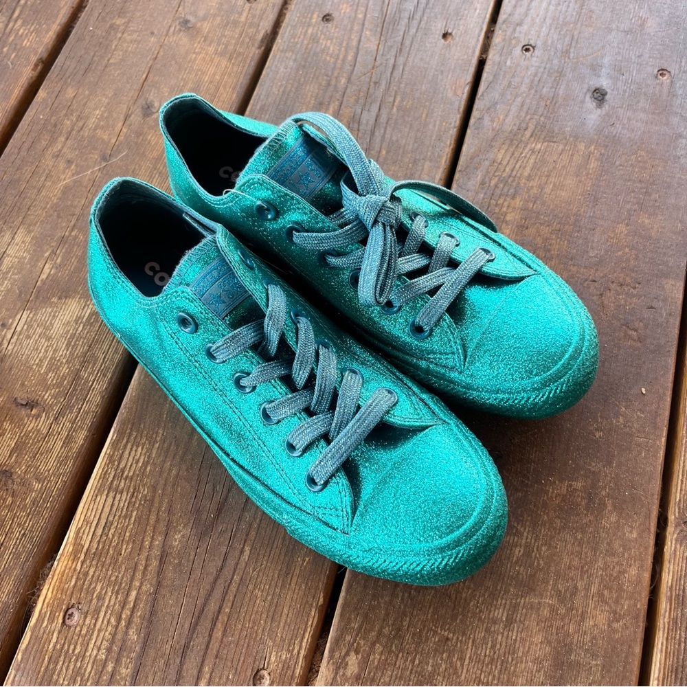 EUC Converse Brittany Blue/Green Glitter Sneakers